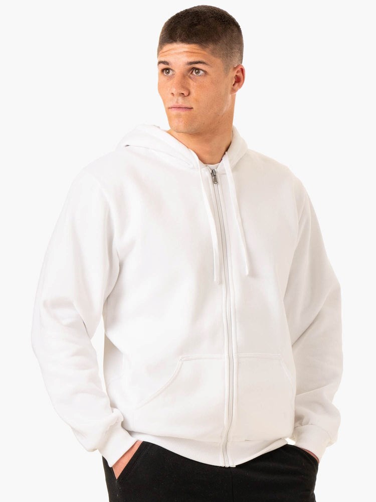 Ryderwear Essential Zip Up Jacket Biele | RGOPK7620