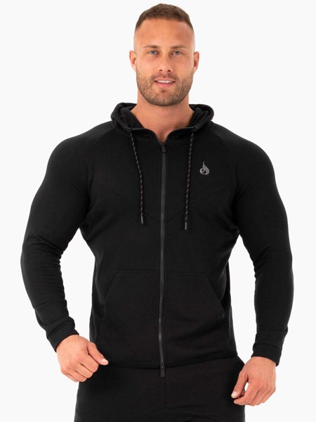 Ryderwear Atletická Zip Up Hoodie Jacket Čierne | GKWYS3564