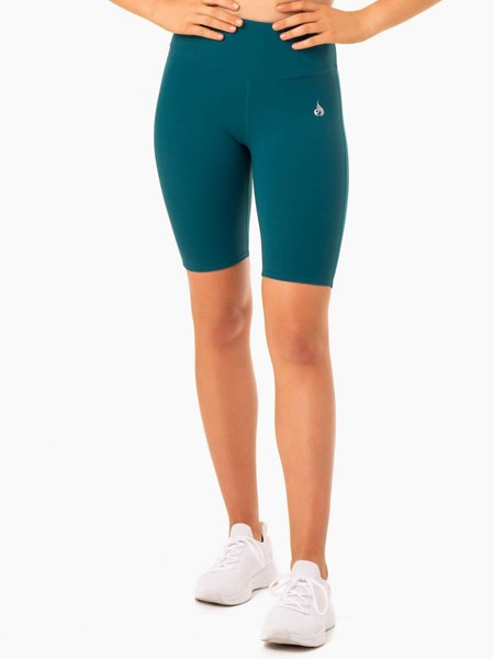 Ryderwear Staples Scrunch Bum Bike Shorts Emerald | QCJAX4875